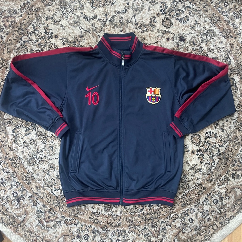 VINTAGE Y2K Barcelona Nike Soccer Sweater Number 10 Messi Athletic Collectible